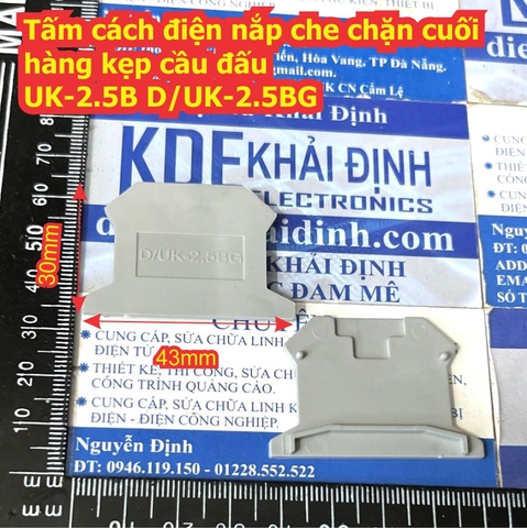 Tấm cách điện vách ngăn nắp che cuối hàng kẹp cầu đấu UK UKK D/UK-2.5BG D-UK3/10 D-URTK TS-RTK MBKK 2.5G D-UDK4G kde9278