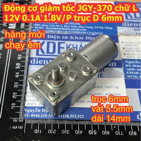 Động cơ giảm tốc 370 JGY-370 chữ L 12V 0.1A 1.8V/P trục D 6mm kde9736