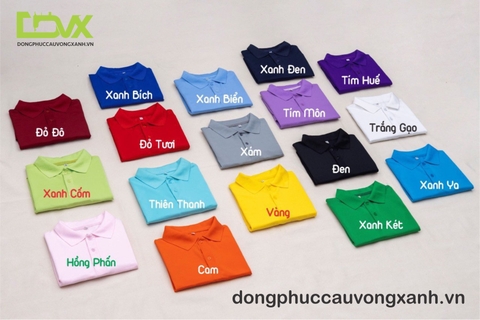 Áo thun Polo trơn phom Unisex - In theo yêu cầu