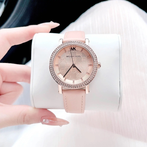 Michael Kors Corey |Nữ Giới |Rose Gold |Dây Da Hồng |Máy Pin (Quartz) |Size 36mm