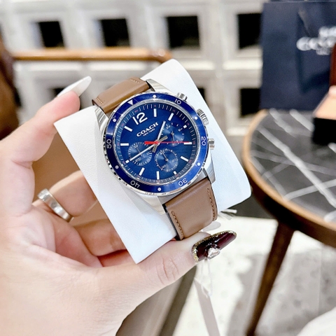 Coach Sullivan Sport Choronograph |Nam Giới |Xanh Dương |Dây Da Nâu |Máy Pin (Quartz) |Size 41mm