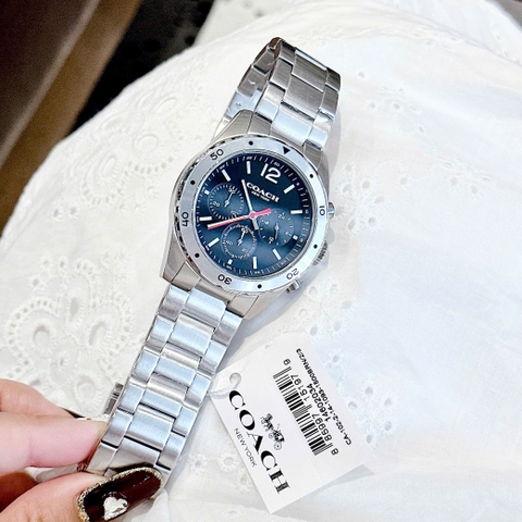 Coach Sullivan Sport |Nam Giới |Mặt Màu Đen |Dây Kim Loại Silver |Máy Pin (Quartz) |Size 44mm