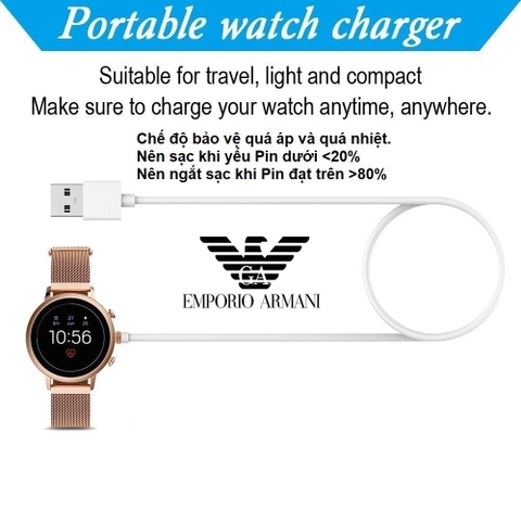 Dây sạc |Đế sạc |Cáp sạc Pin đồng hồ thông minh Emporio Armani Connected (Smartwatch)