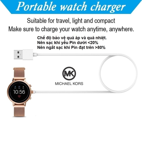 Dây sạc |Đế sạc |Cáp sạc Pin đồng hồ thông minh Michael Kors Access Sofie (Phụ kiện Smartwatch)