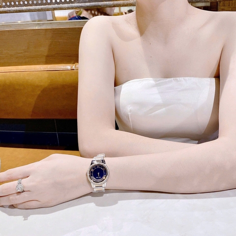 Bulova Turnstyle |Nữ Giới |Mặt Xanh Dương |Dây Kim Loại Demi Rose Gold |Máy Pin (Quartz) |Size 33mm