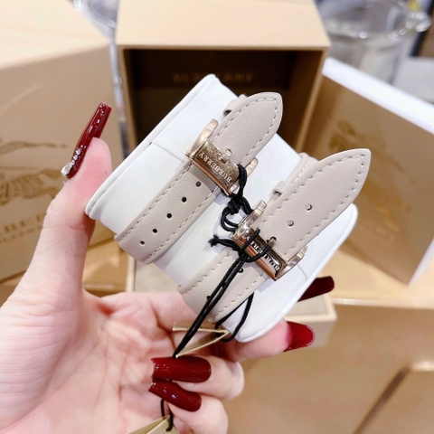 Burberry The City |Cặp Đôi |Đính Đá |Rose Gold |Dây Da Nude |Size 34x28mm
