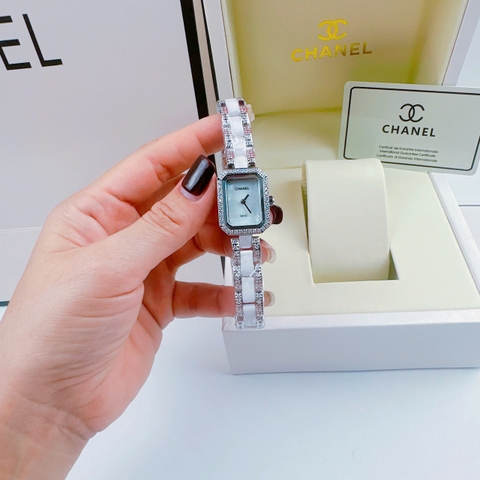 Chanel Premiere |Nữ Giới |Đính Đá |Dây Ceramica Trắng |Máy Pin (Quartz) |Size 20x25mm