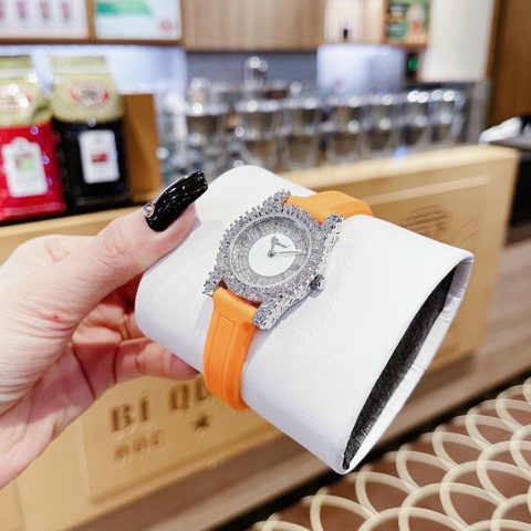 Chopard L'Heure Du Diamant |Nữ Giới |Đính Đá |Dây Cao Su Cam |Máy Pin (Quartz) |Size 32mm