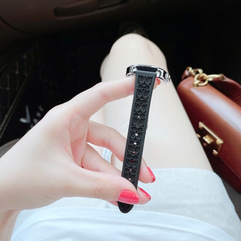 Coach Boyfriend |Nữ Giới |Trắng Silver |Dây Silicone Đen |Máy Pin (Quartz) |Size 34mm