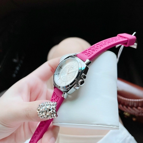 Coach Boyfriend |Nữ Giới |Trắng Silver |Dây Silicone Hồng |Máy Pin (Quartz) |Size 34mm