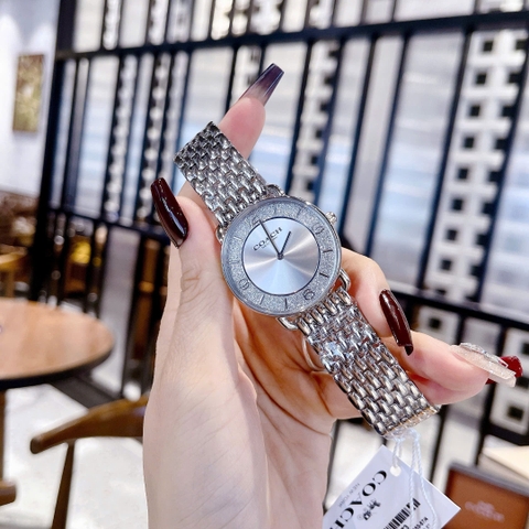 Coach Elliot |Nữ Giới |Mặt Đính Đá |Dây Kim Loại Silver |Máy Pin (Quartz) |Size 36mm