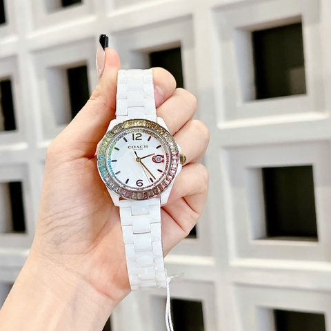 Coach Greyson |Nữ Giới |Rainbow |Dây Đá Ceramic Trắng |Máy Pin (Quartz) |Size 36mm