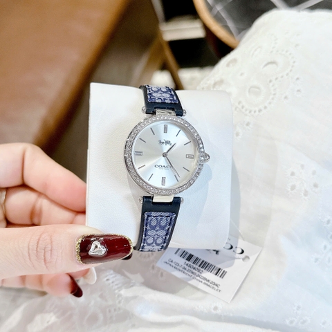 Coach Pretty In Every Little |Nữ Giới |Đính Đá |Dây Canvas Xanh Dương |Máy Pin (Quartz) |Size 32mm