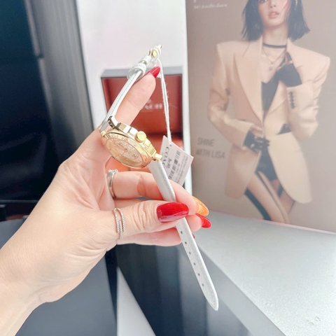 Coach New York |Nữ Giới |Vàng Gold |Dây Da Trắng |Máy Pin (Quartz) |Size 36mm
