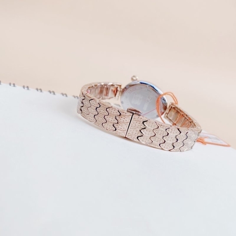Davena Mặt Elip |Nữ Giới |Rose Gold |Full Đá |Dây Kim Loại |Máy Pin (Quartz) |Size Nhỏ 30x32mm