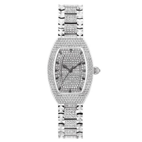 Davena Mặt Oval |Nữ Giới |Full Đá |Trắng Silver |Dây Kim Loại |Máy Pin (Quartz) |Size 32x38mm