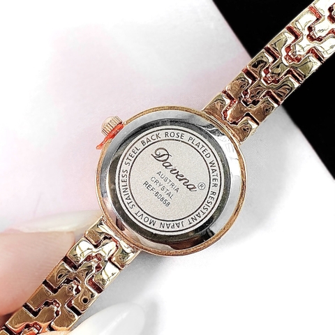 Davena Mặt Tròn |Nữ Giới |Rose Gold |Dây Kim Loại Full Đá |Máy Pin (Quartz) |Size 26mm