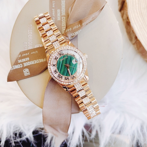 Davena Mặt Xanh Ngọc |Nữ Giới |Rose Gold |Dây Kim Loại |Máy Pin (Quartz) |Size 34mm