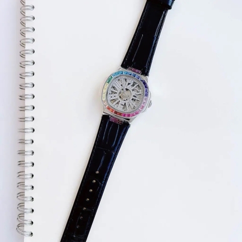 Davena Tựa Patek Philippe |Nữ Giới |Đá 7 Màu |Dây Da |Máy Cơ (Máy Automatic) |Size 34mm