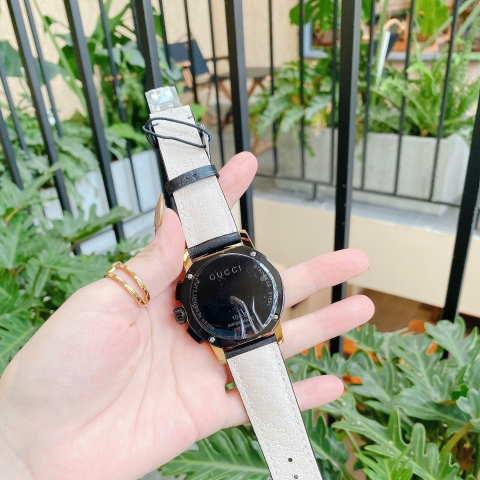 Gucci G-Timeless G-Chronograph |Nam |Mặt Đen |Vàng Gold |Dây Da |Máy Pin (Quartz) |Size 42mm