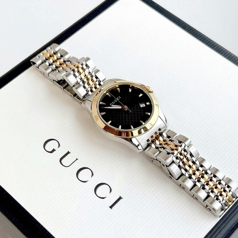 Gucci G-Timeless Black |Nữ Giới |Dây Kim Loại Demi Vàng Gold |Máy Pin (Quartz) |Size 28mm