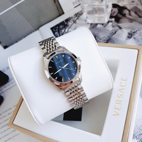 Gucci G-Timeless |Nữ Giới |Mặt Màu Đen |Dây Kim Loại Silver |Máy Pin (Quartz) |Size 28mm