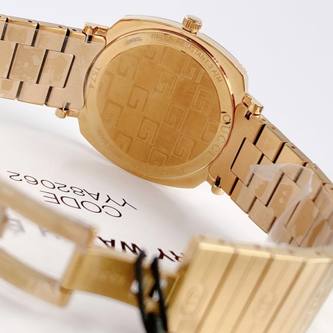 Gucci Grip |Nữ |Mặt Vuông |Dây Kim Loại Vàng Gold |Máy Pin (Quartz) |Size 36mm