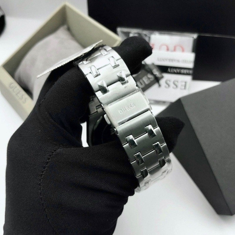 Guess Asset |Nam Giới |Mặt Xanh Dương |Dây Kim Loại Silver |Máy Pin (Quartz) |Size 42mm