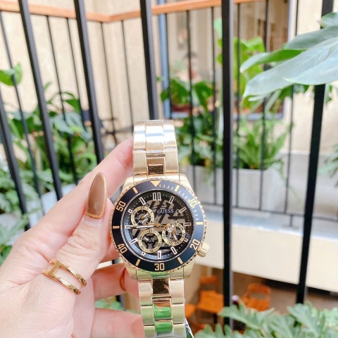 Guess Axle |Nam Giới |Multi- Function |Dây Kim Loại Vàng Gold |Máy Pin (Quartz) |Size 45mm
