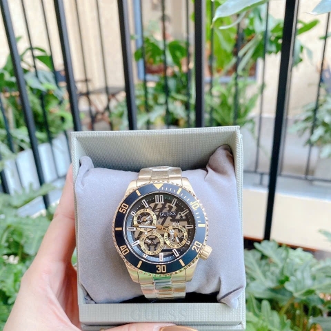 Guess Axle |Nam Giới |Multi- Function |Dây Kim Loại Vàng Gold |Máy Pin (Quartz) |Size 45mm