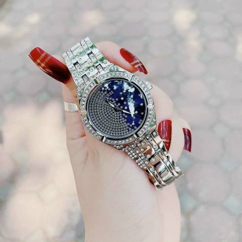 Guess Afterglow |Nữ Giới |Mặt Xanh Dương |Dây Kim Loại Silver |Máy Pin (Quartz) |Size 36mm