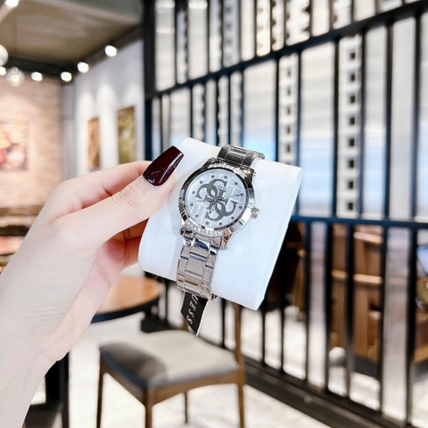 Guess Annette |Nữ Giới |Mặt Trắng |Đính Đá |Dây Kim Loại Silver |Máy Pin (Quartz) |Size 36mm