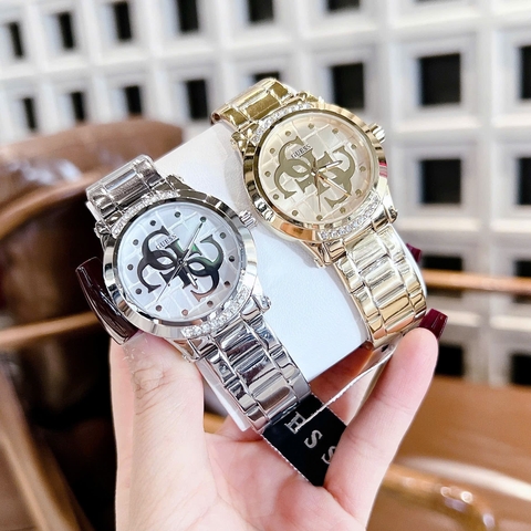 Guess Annette |Nữ Giới |Mặt Trắng |Đính Đá |Dây Kim Loại Silver |Máy Pin (Quartz) |Size 36mm
