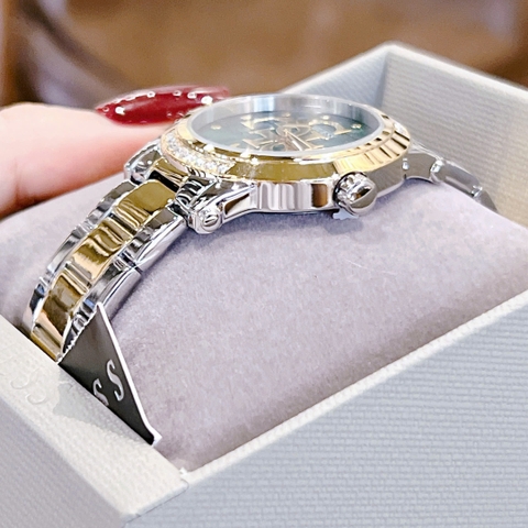 Guess Annette |Nữ Giới |Mặt Xanh Lá |Dây Kim Loại Demi Vàng Gold |Máy Pin (Quartz) |Size 36mm