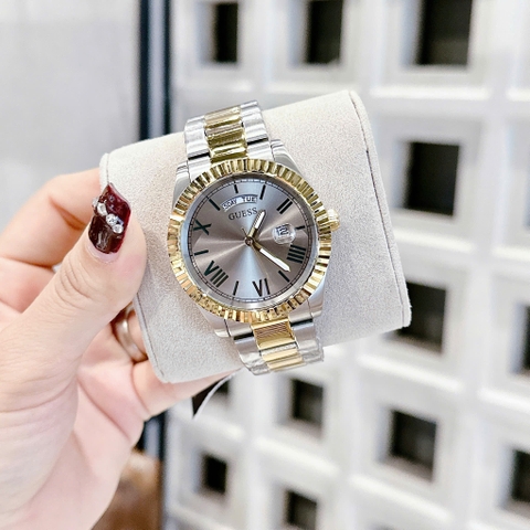 Guess Connoisseur |Nam Giới |Mặt Xám |Dây Kim Loại Demi Vàng |Máy Pin (Quartz) |Size 42mm