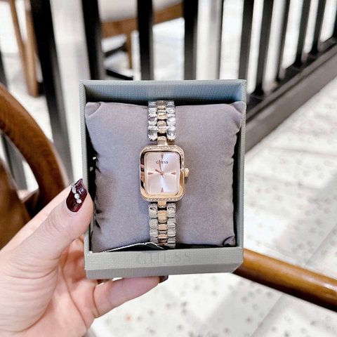 Guess Damenuhr |Nữ Giới |Mặt Chữ Nhật Hồng |Dây Kim Loại Demi Rose Gold |Máy Pin (Quartz) |Size 22mm