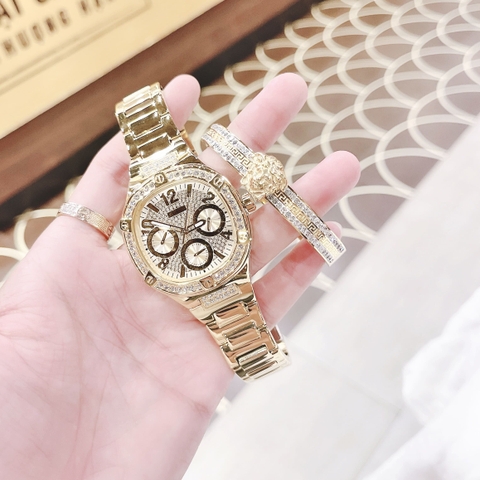 Guess Duke |Nữ Giới |Mặt Vuông |Dây Kim Loại Vàng Gold |Máy Pin (Quartz) |Size 40mm