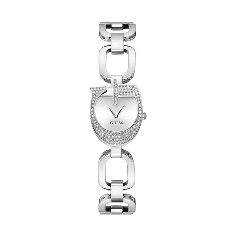 Guess Gia |Nữ Giới |Mặt Chữ G |Dây Mắt Xích Trắng Silver |Máy Pin (Quartz) |Size 22mm