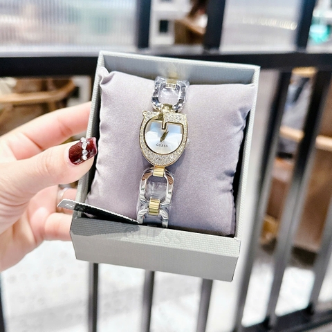 Guess Gia |Nữ Giới |Mặt Hình Bán Nguyệt |Lắc Tay Demi Vàng Gold |Máy Pin (Quartz) |Size 22mm