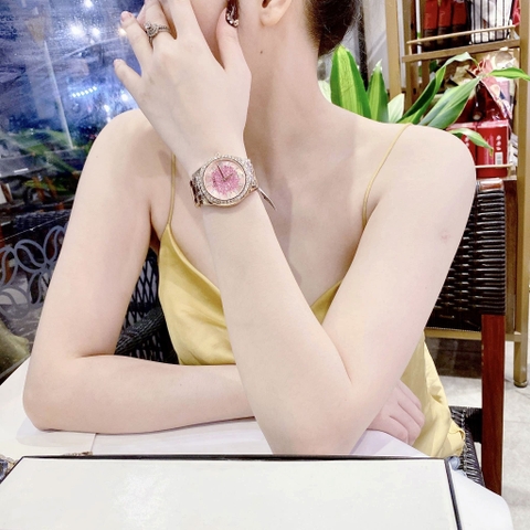 Guess Glitter |Nữ Giới |Mặt Hồng |Dây Kim Loại Rose Gold |Máy Pin (Quartz) |Size 38mm