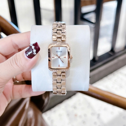 Guess Isla |Nữ Giới |Mặt Chữ Nhật |Dây Kim Loại Rose Gold |Máy Pin (Quartz) |Size 22mm