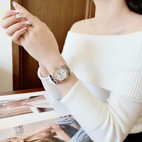 Guess Limelight |Nữ Giới |Đính Đá |Dây Sillicone Trắng |Máy Pin (Quartz) |Size 36mm