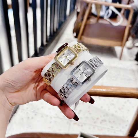 Guess Mặt Chữ Nhật |Nữ Giới |Đính Đá |Dây Kim Loại Vàng Gold |Máy Pin (Quartz) |Size 22mm