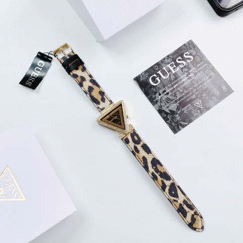 Guess Mặt Tam Giác |Nữ Giới |Đính Đá |Dây Da Beo |Máy Pin (Quartz) |Size 34mm