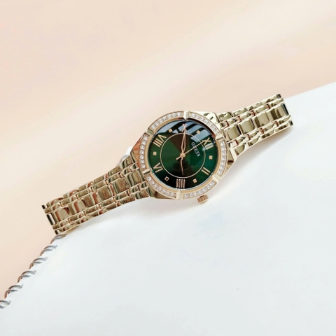 Guess Modern |Nữ Giới |Xanh Lá |Dây Kim Loại Vàng Gold |Máy Pin (Quartz) |Size 36mm