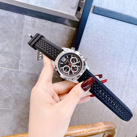 Guess Multi-function |Nam Giới |6 Kim |Dây Silicone Màu Đen |Máy Pin (Quartz) |Size 44mm