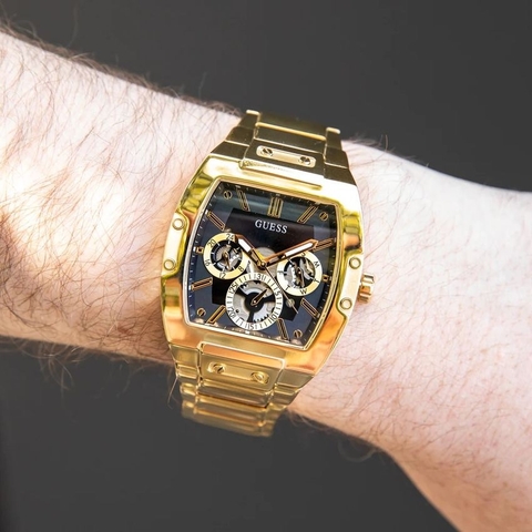 Guess Multi Function |Nam Giới |Mặt Đen |Dây Kim Loại Vàng |Máy Pin (Quartz) |Size 43x51mm