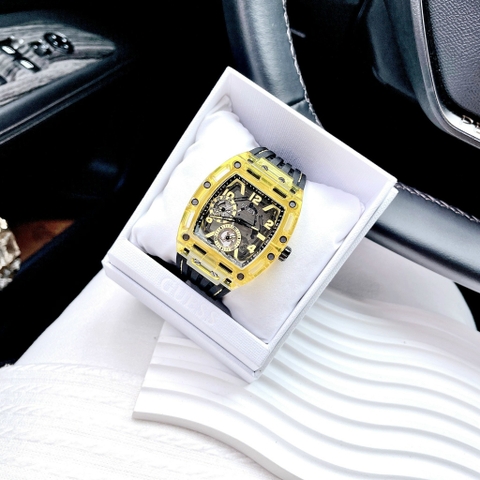 Guess Multi Function |Nam Giới |Vàng Gold |Dây Sillicone Đen |Máy Pin (Quartz) |Size 44mm