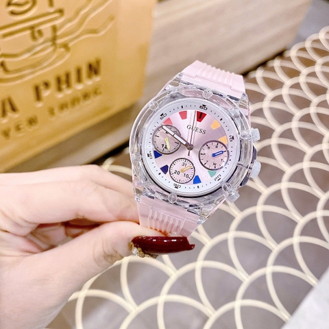 Guess Multifunction |Nữ Giới |6 Kim |Dây Cao Su Màu Hồng |Máy Pin (Quartz) |Size 39mm