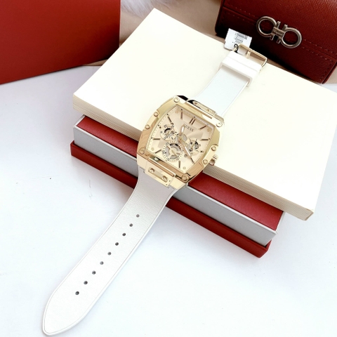Guess Phoenix |Nam Giới |Vàng Gold |Dây Sillicone Trắng |Máy Pin (Quartz) |Size 43x51mm